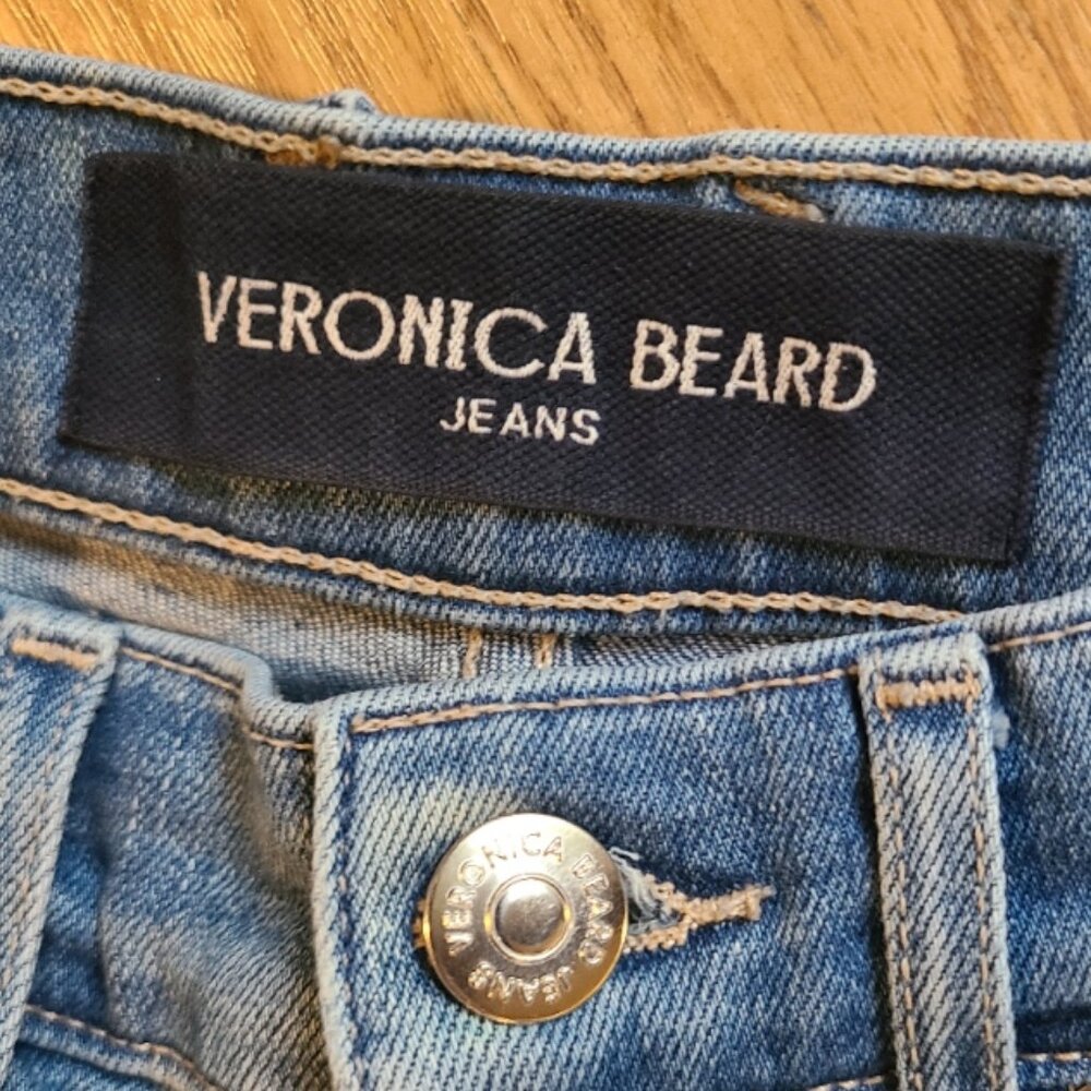 VERONICA BEARD JEANS CARLY KICK FLARE HIGH RISE SUPER-STRETCH DENIM CROPPED 25 - Picture 7 of 8